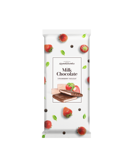 Milk Chocolate strawberry nougat молочный с клубничной нугой, 85г