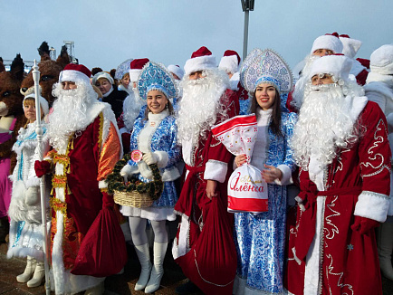 Новогоднее шествие Дедов Морозов и Снегурочек
