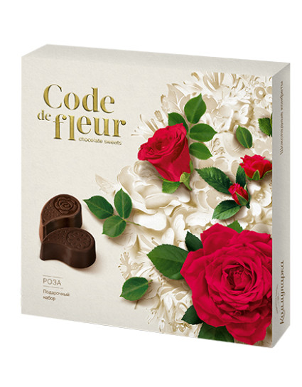 Падарункавы набор шакаладных цукерак "Code de fleur" ружа